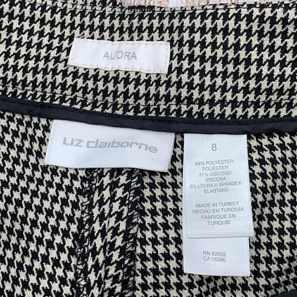 Liz Claiborne Audra Black/White Houndstooth Pants - Picture 4 of 7
